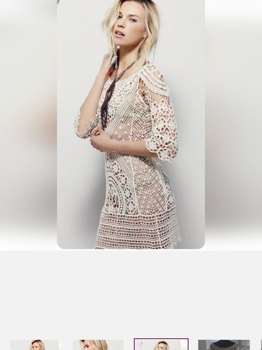 ♥️BRAND NEW JENS PIRATE BOOTY Crochet Lace Cover-Up Dress in White